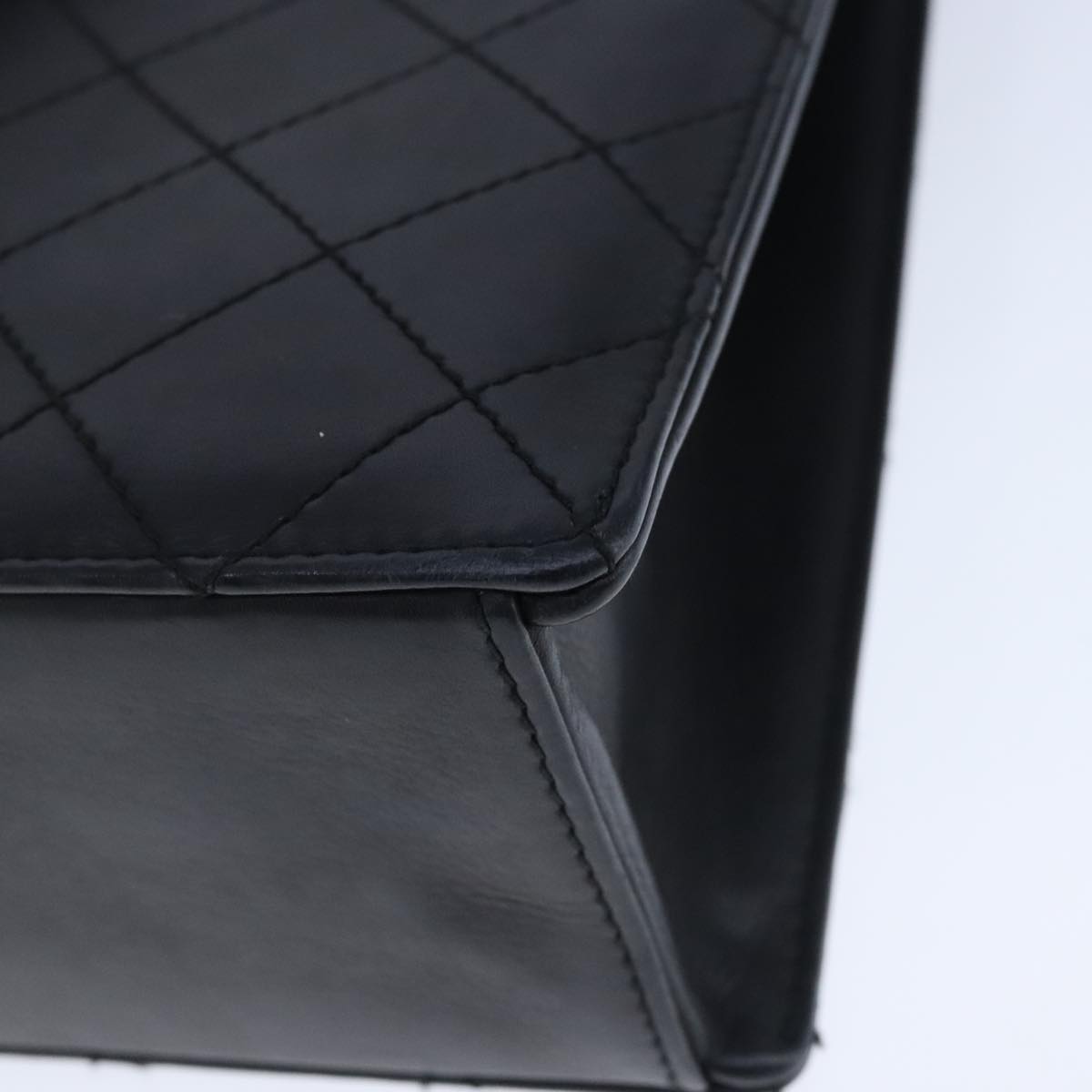 CHANEL Hand Bag Lamb Skin Black CC Auth PP003