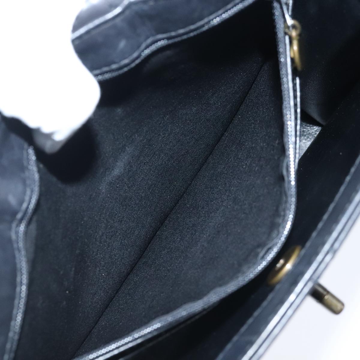 CHANEL Hand Bag Lamb Skin Black CC Auth PP003