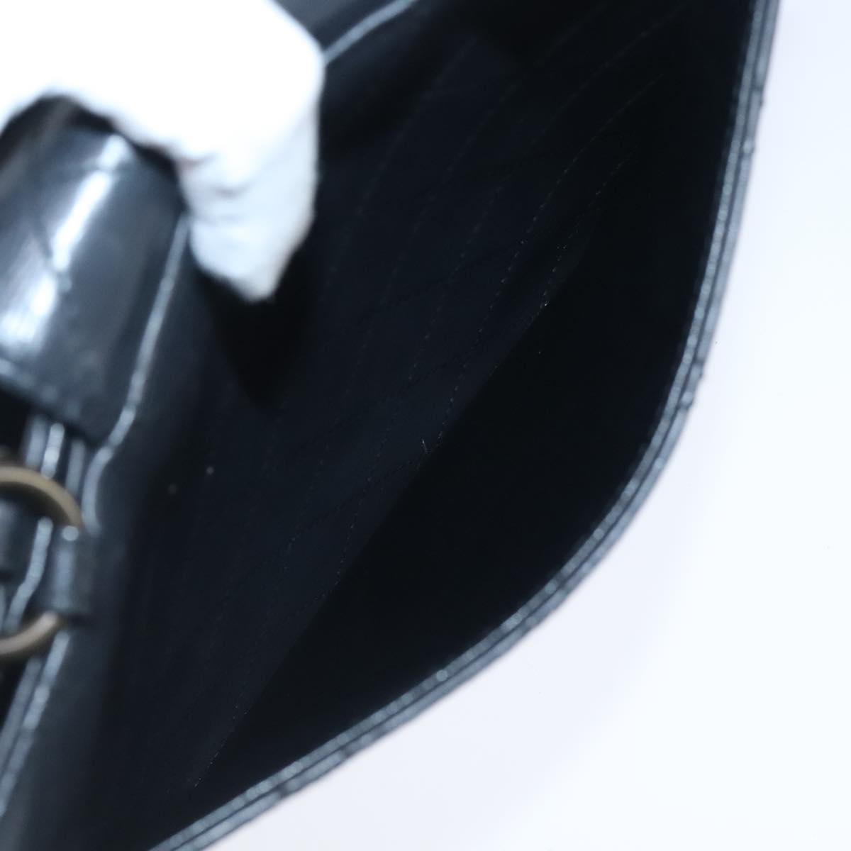 CHANEL Hand Bag Lamb Skin Black CC Auth PP003