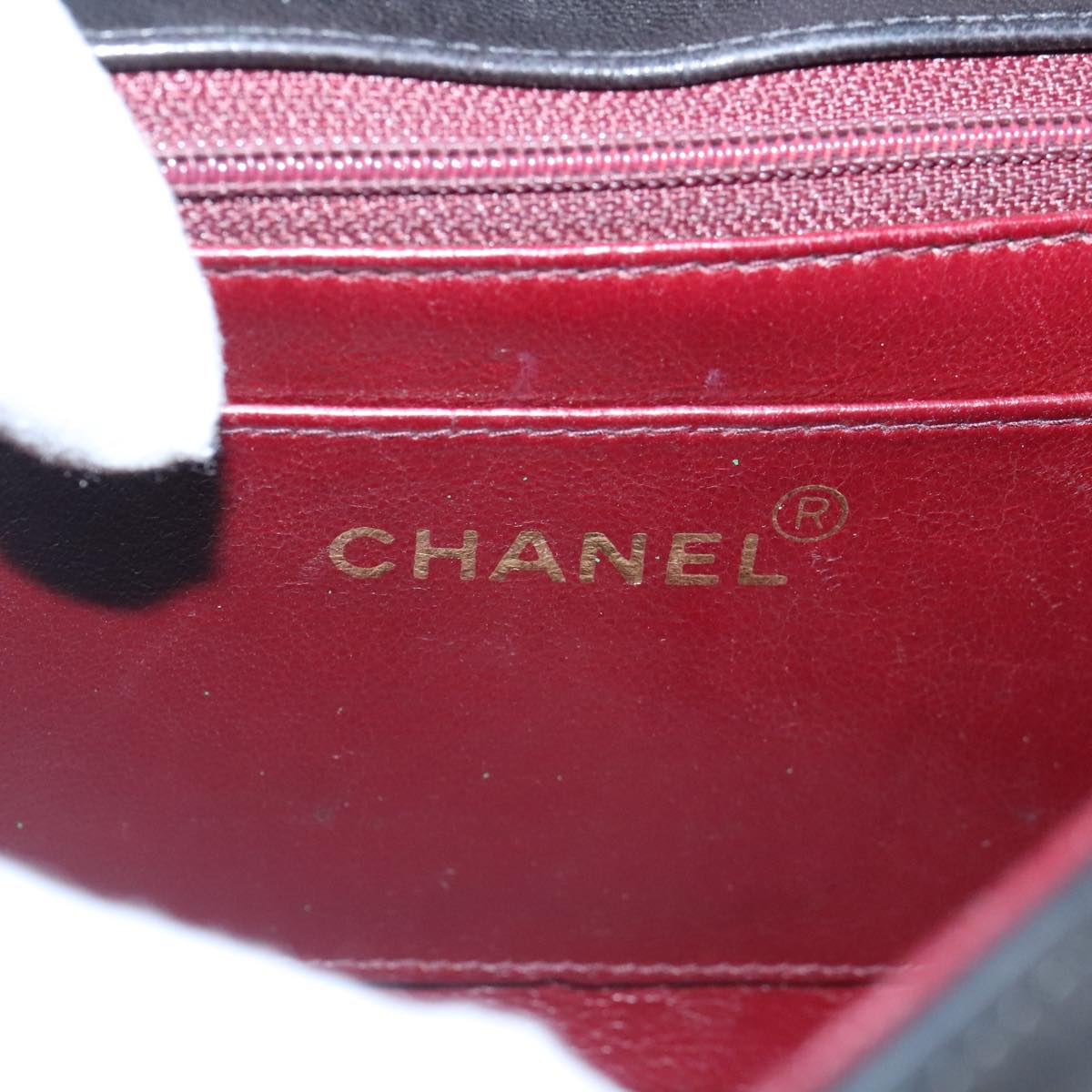 CHANEL Diana 22 Chain Shoulder Bag Lamb Skin Black Gold CC Auth PP029V