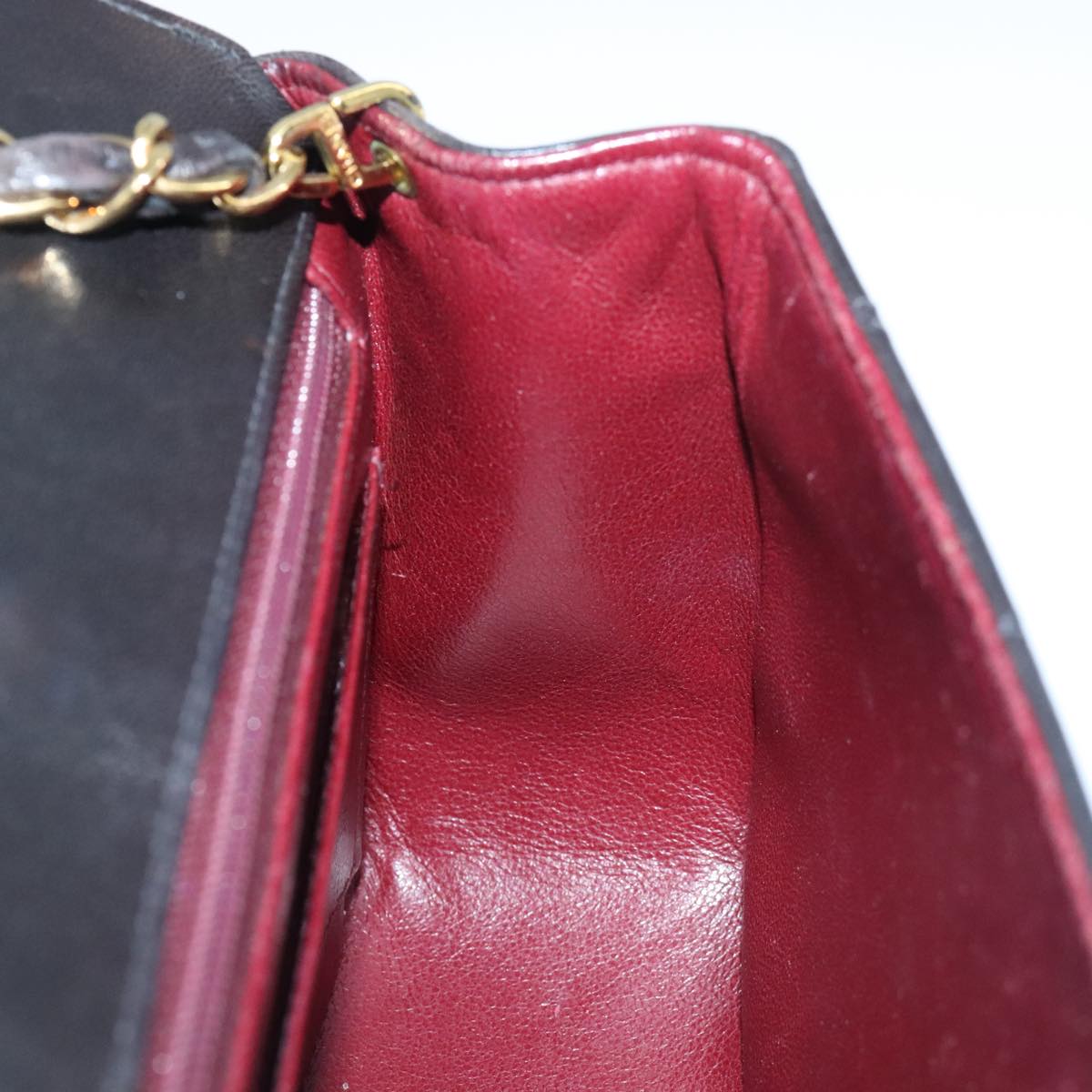 CHANEL Diana 22 Chain Shoulder Bag Lamb Skin Black Gold CC Auth PP029V