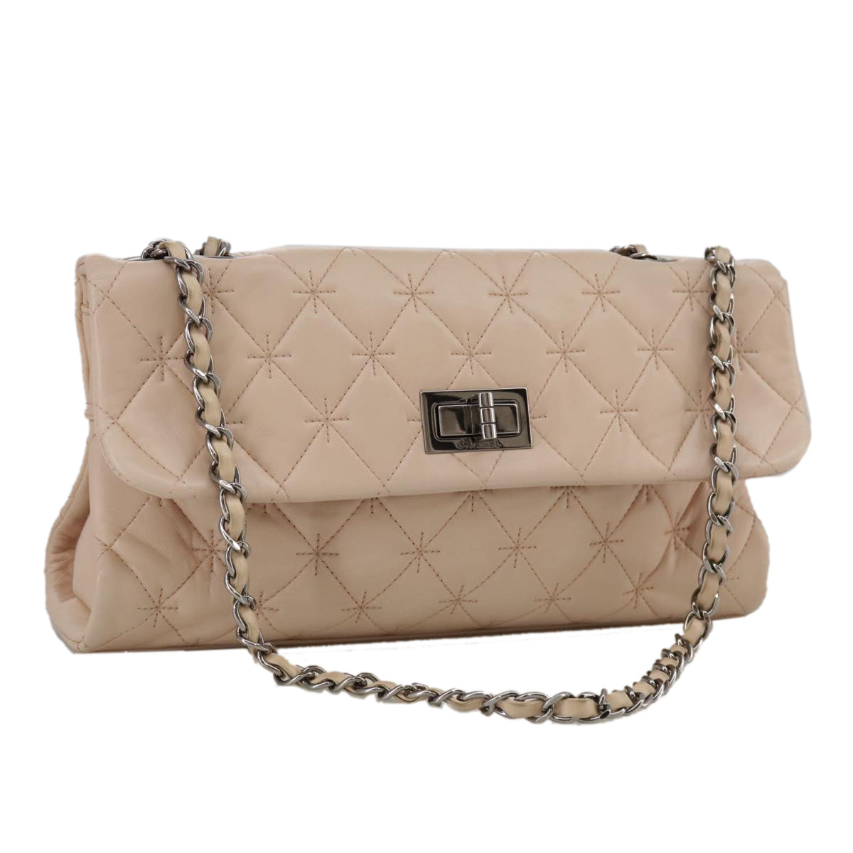 CHANEL Matelasse Chain Shoulder Bag Caviar Skin Pink CC Auth PP047