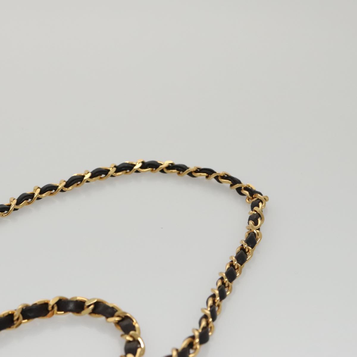 CHANEL Chain Pouch Lamb Skin Black CC Auth PP059