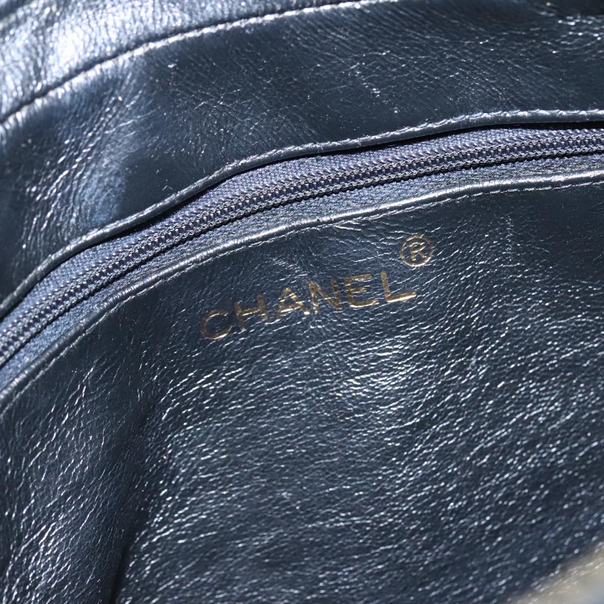 CHANEL Matelasse Chain Shoulder Bag Lamb Skin Black Gold CC Auth PP082