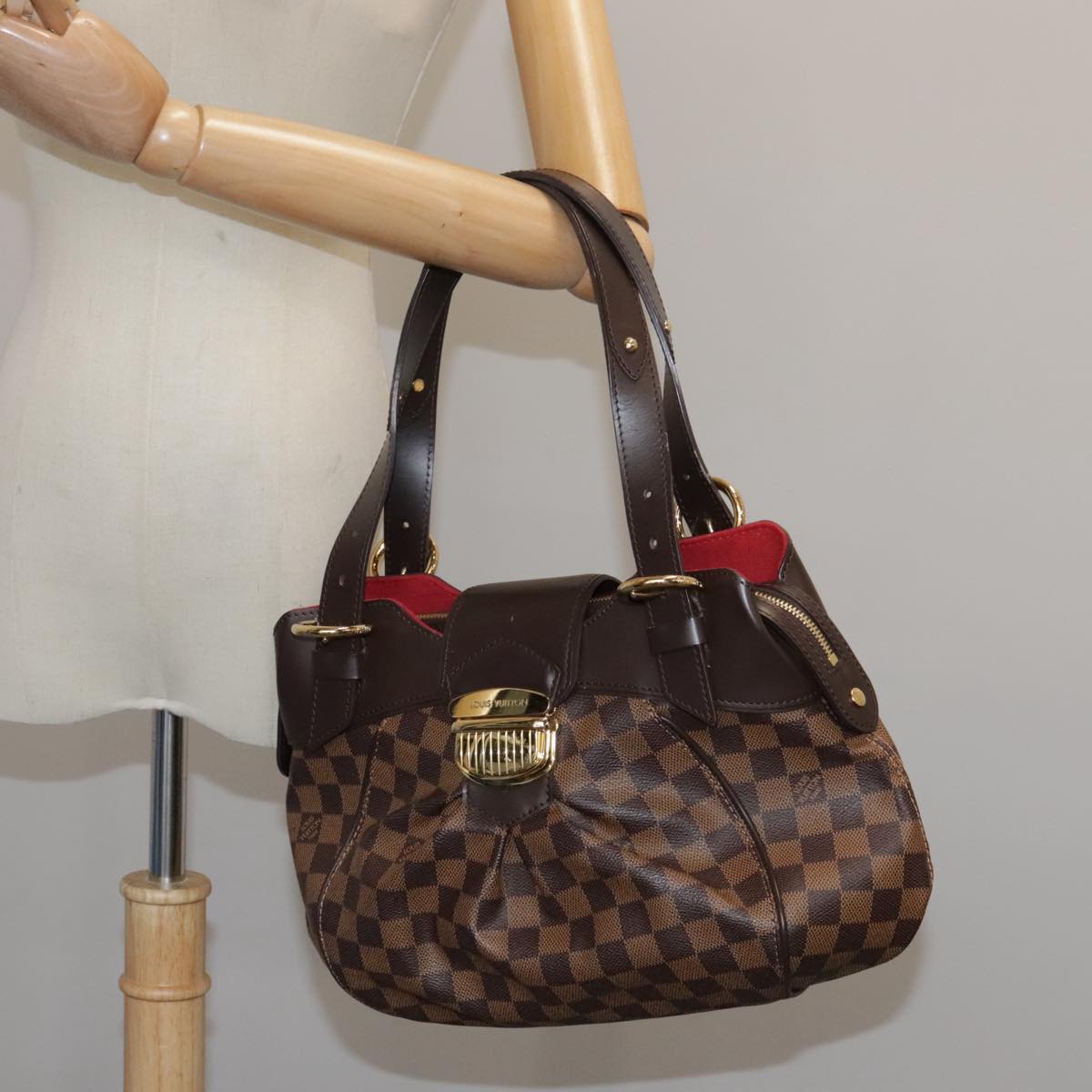 LOUIS VUITTON Damier Ebene Sistina PM Tote Bag N41524 LV Auth PP111V