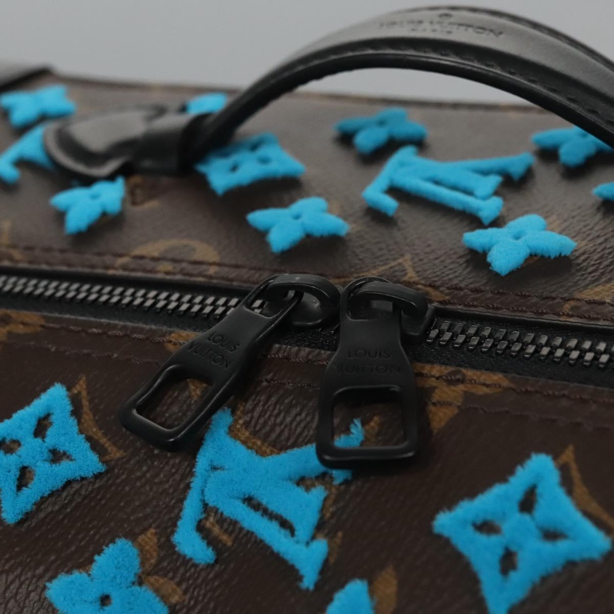 LOUIS VUITTON Monogram Tuftage Soft Trunk Backpack PM Blue M45077 Auth PP272SA