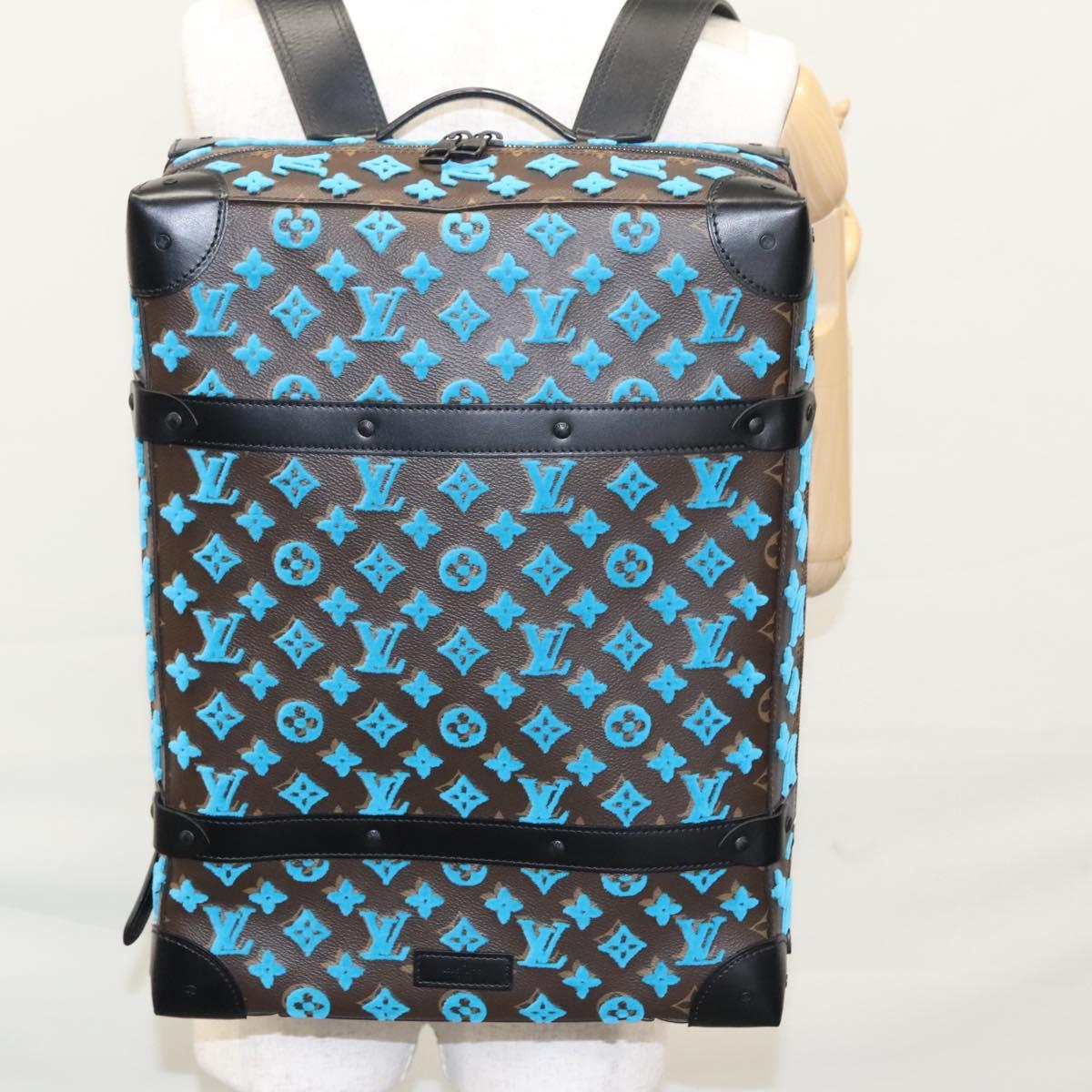 LOUIS VUITTON Monogram Tuftage Soft Trunk Backpack PM Blue M45077 Auth PP272SA
