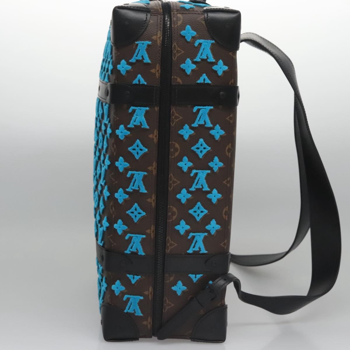 LOUIS VUITTON Monogram Tuftage Soft Trunk Backpack PM Blue M45077 Auth PP272SA