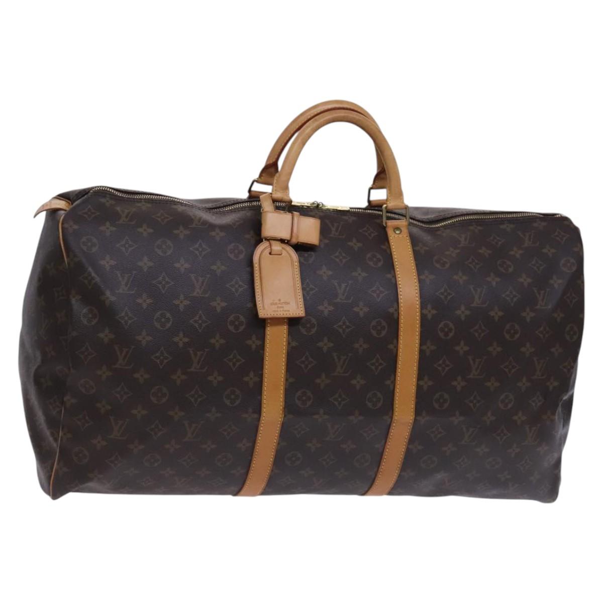 LOUIS VUITTON Monogram Keepall 60 Boston Bag M41422 LV Auth PP362