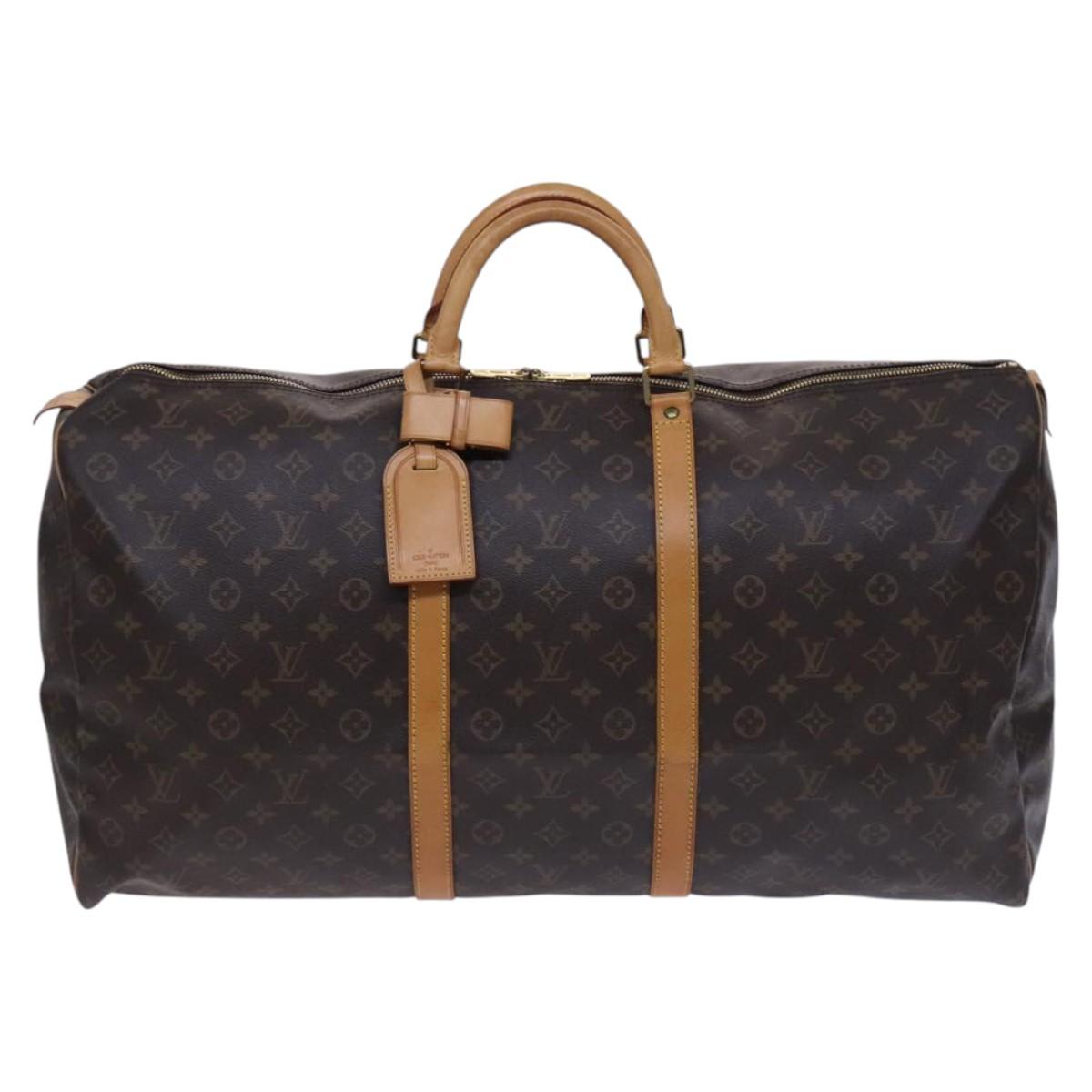 LOUIS VUITTON Monogram Keepall 60 Boston Bag M41422 LV Auth PP362