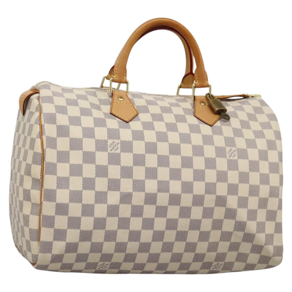 LOUIS VUITTON Damier Azur Speedy 35 Hand Bag N41535 LV Auth PP364AV