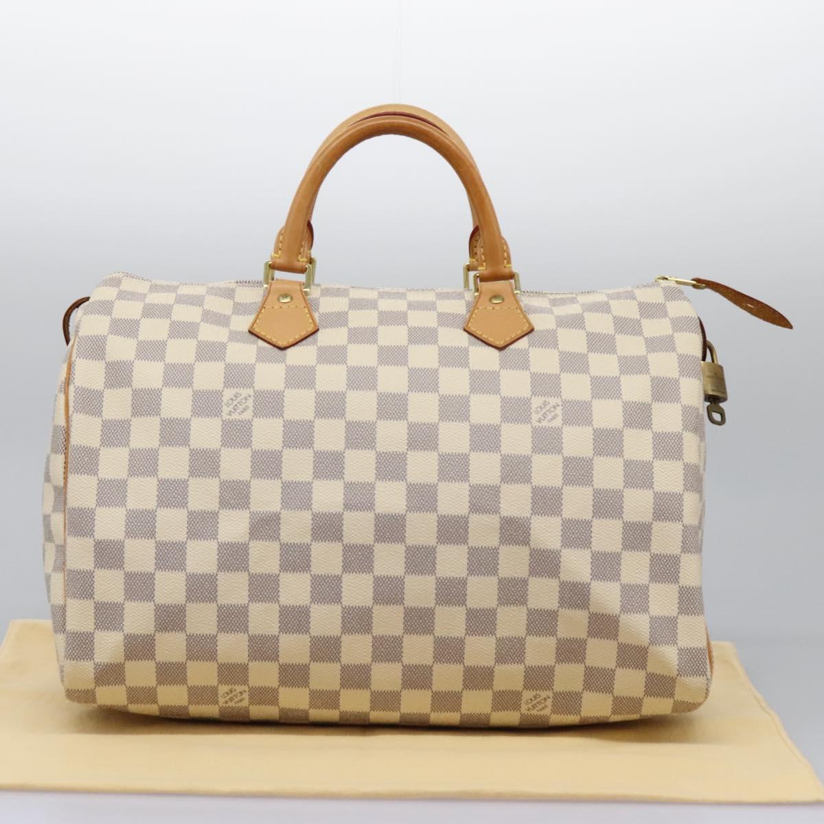 LOUIS VUITTON Damier Azur Speedy 35 Hand Bag N41535 LV Auth PP364AV
