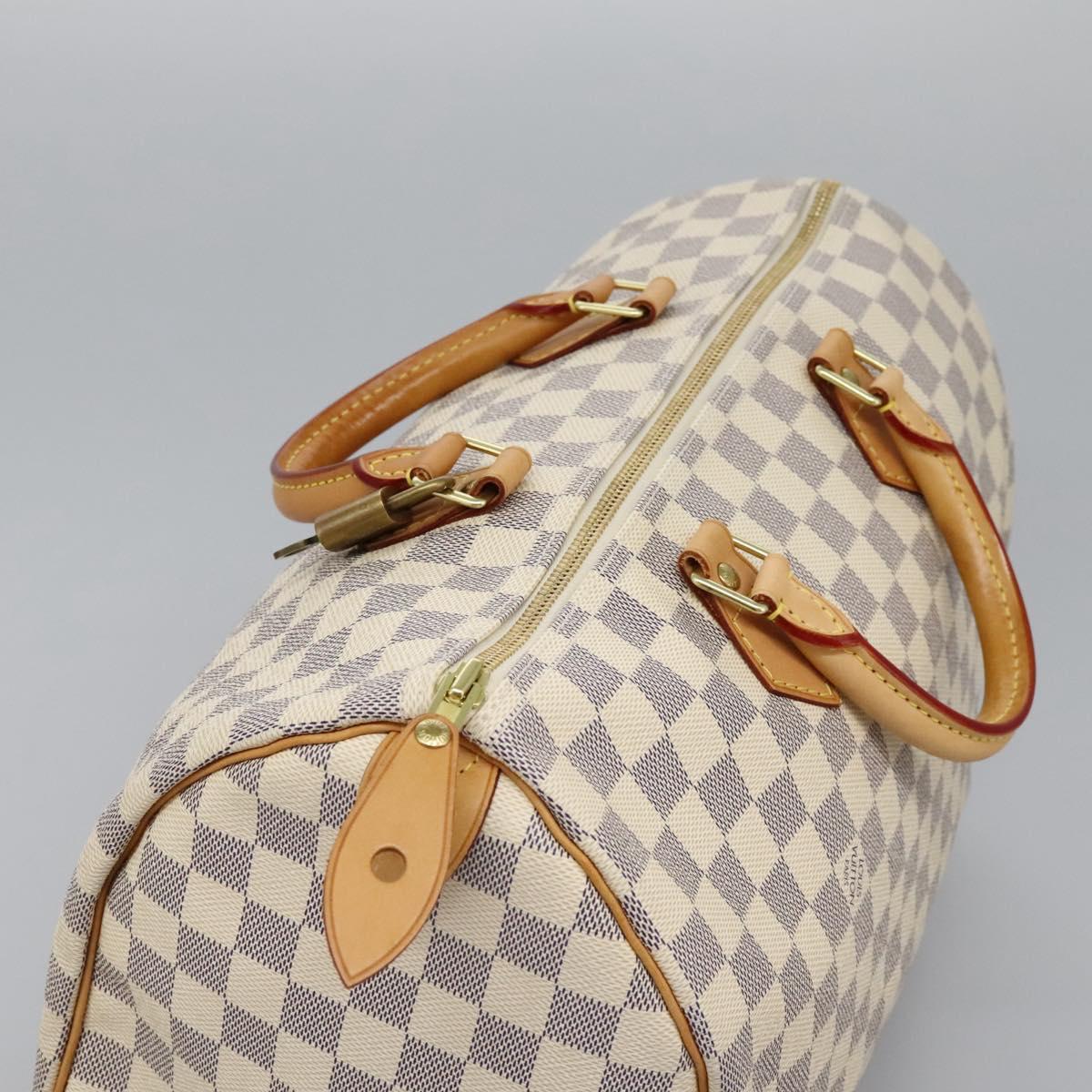 LOUIS VUITTON Damier Azur Speedy 35 Hand Bag N41535 LV Auth PP364AV