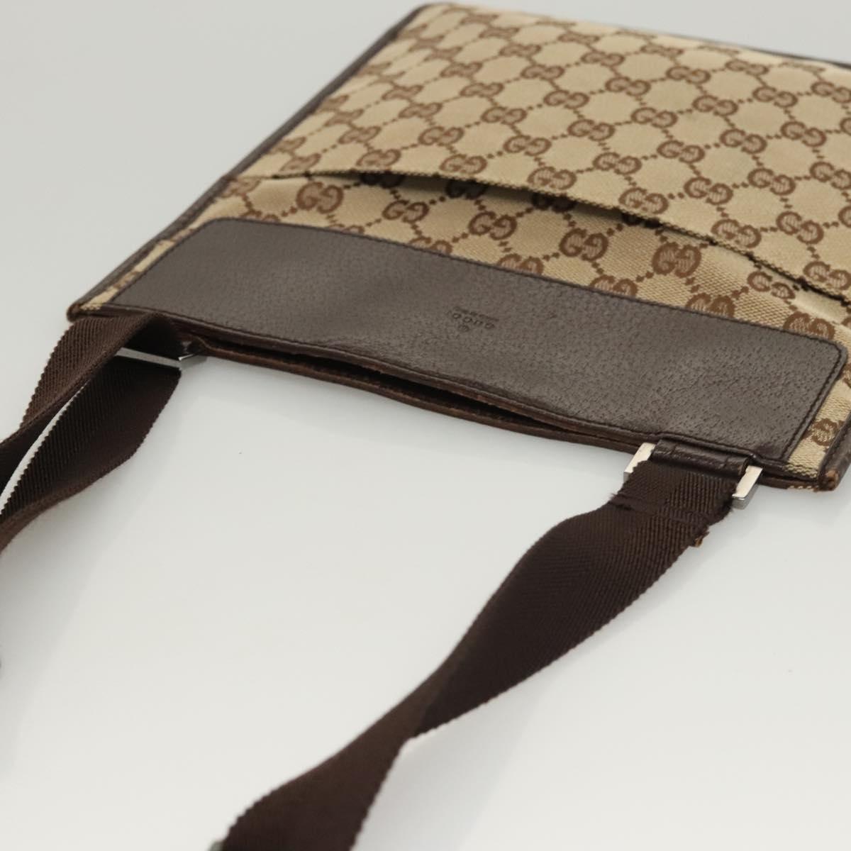GUCCI GG Canvas Shoulder Bag Beige 27639 Auth PP476
