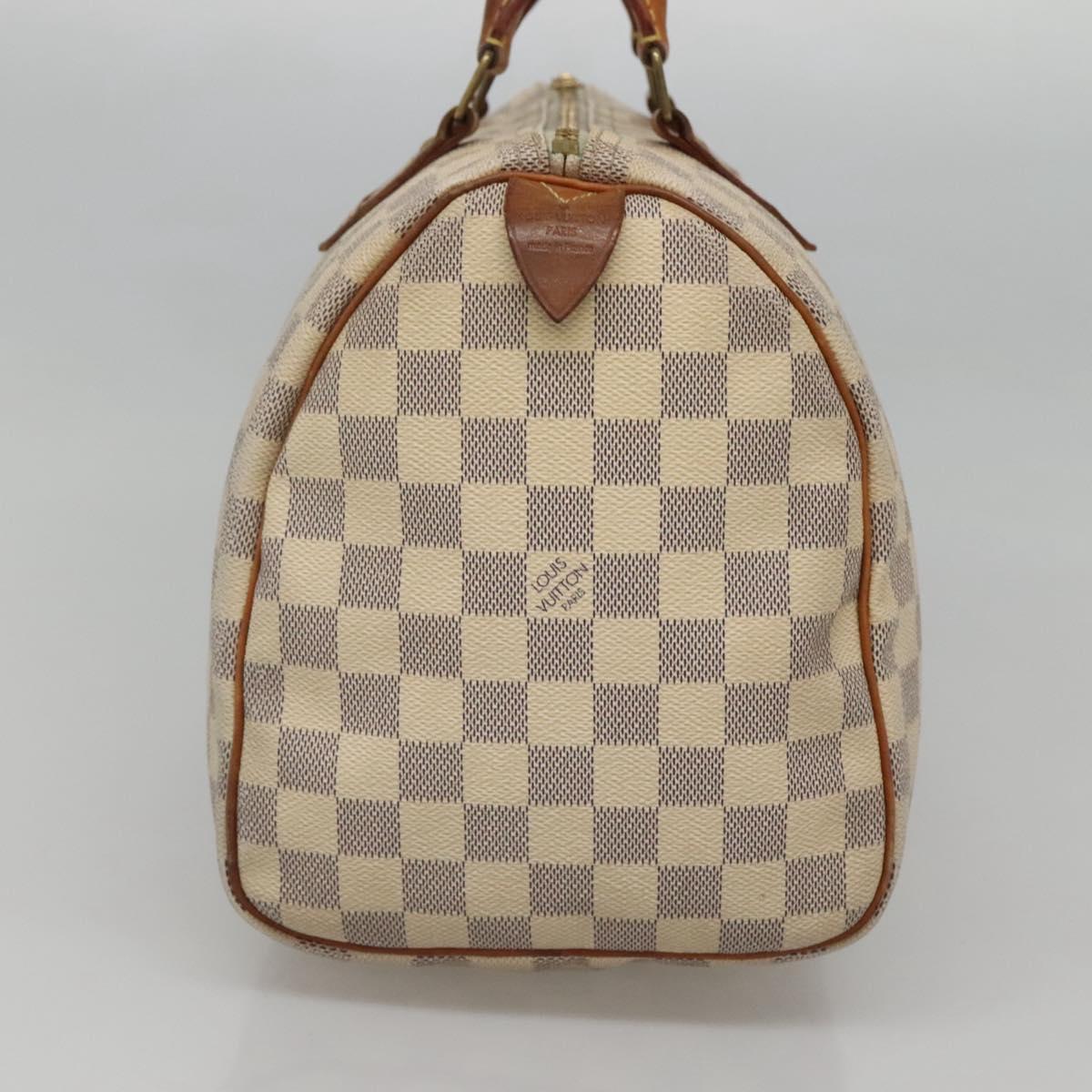 LOUIS VUITTON Damier Azur Speedy 30 Hand Bag N41533 LV Auth PP506