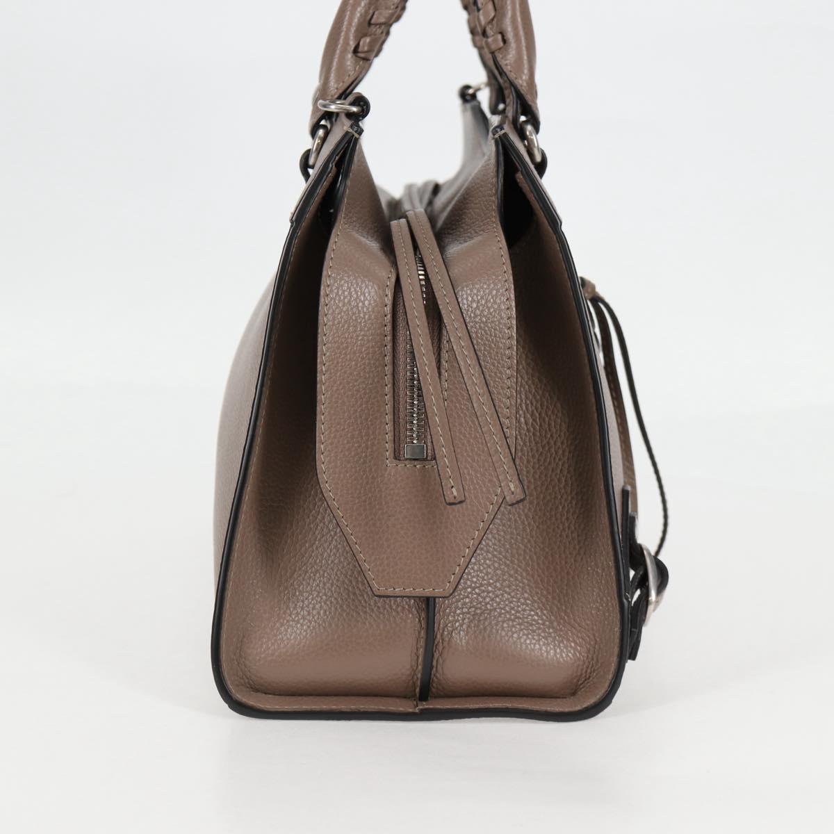 BALENCIAGA Neo Classic City S Bag Leather 2way Brown Silver 638521 Auth PP590M