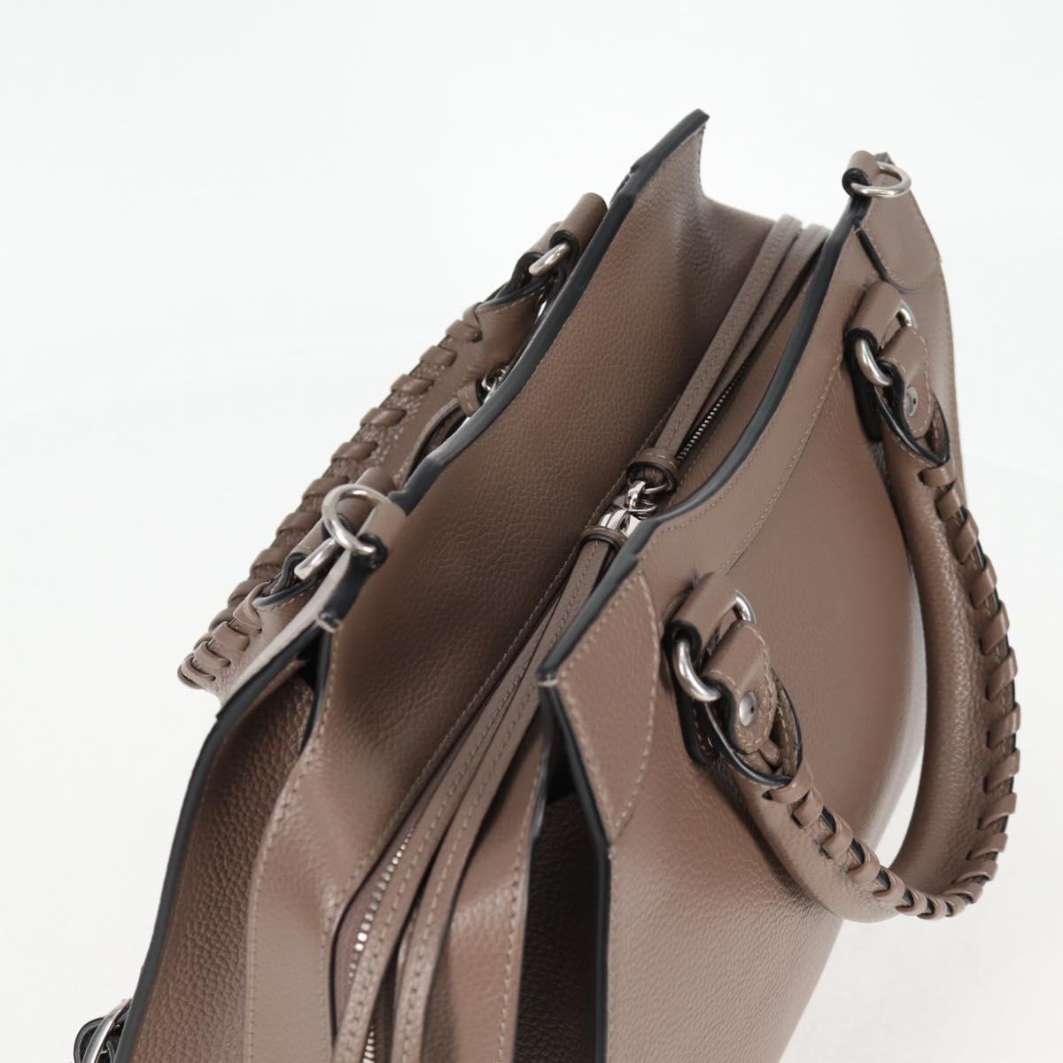 BALENCIAGA Neo Classic City S Bag Leather 2way Brown Silver 638521 Auth PP590M