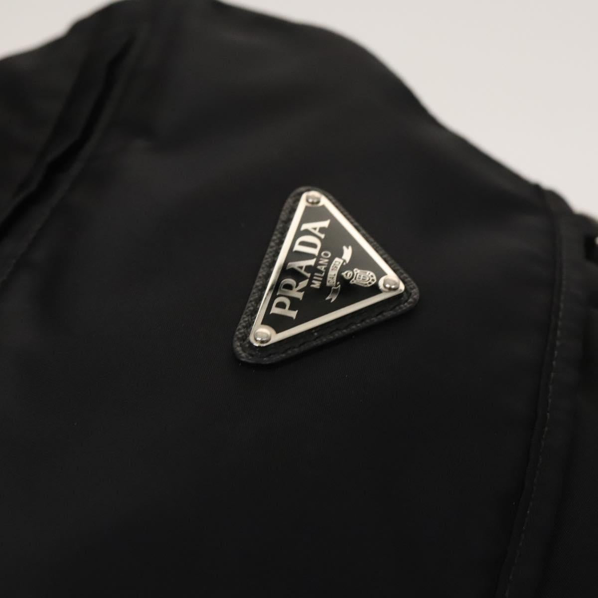 PRADA Backpack Nylon Black Silver Auth PP646
