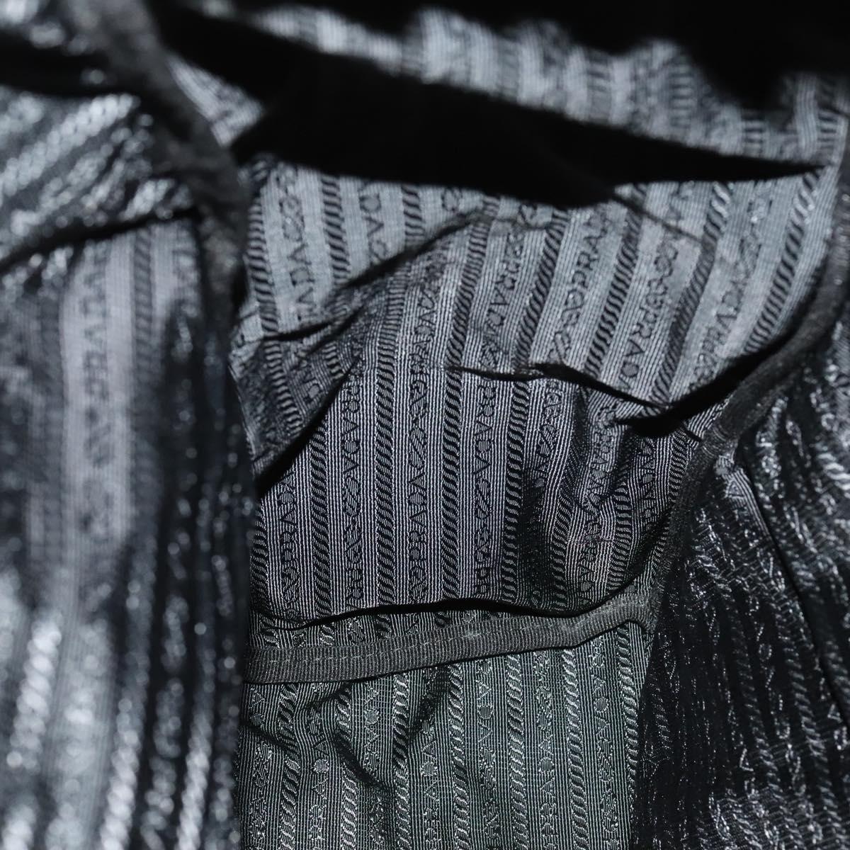 PRADA Backpack Nylon Black Silver Auth PP646