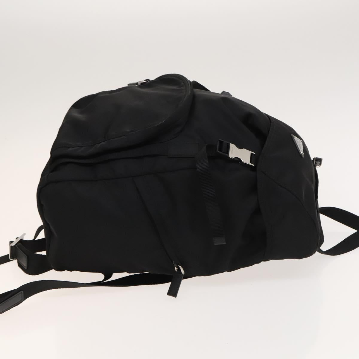 PRADA Backpack Nylon Black Silver Auth PP646