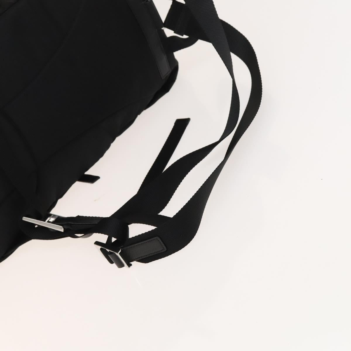 PRADA Backpack Nylon Black Silver Auth PP646