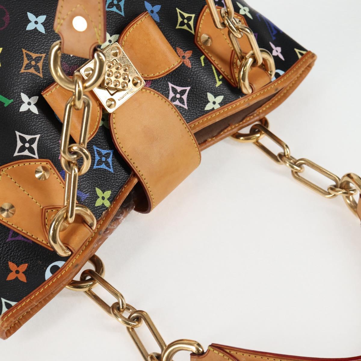LOUIS VUITTON Monogram Multicolor Annie MM Bag Black M40308 LV Auth PP654V