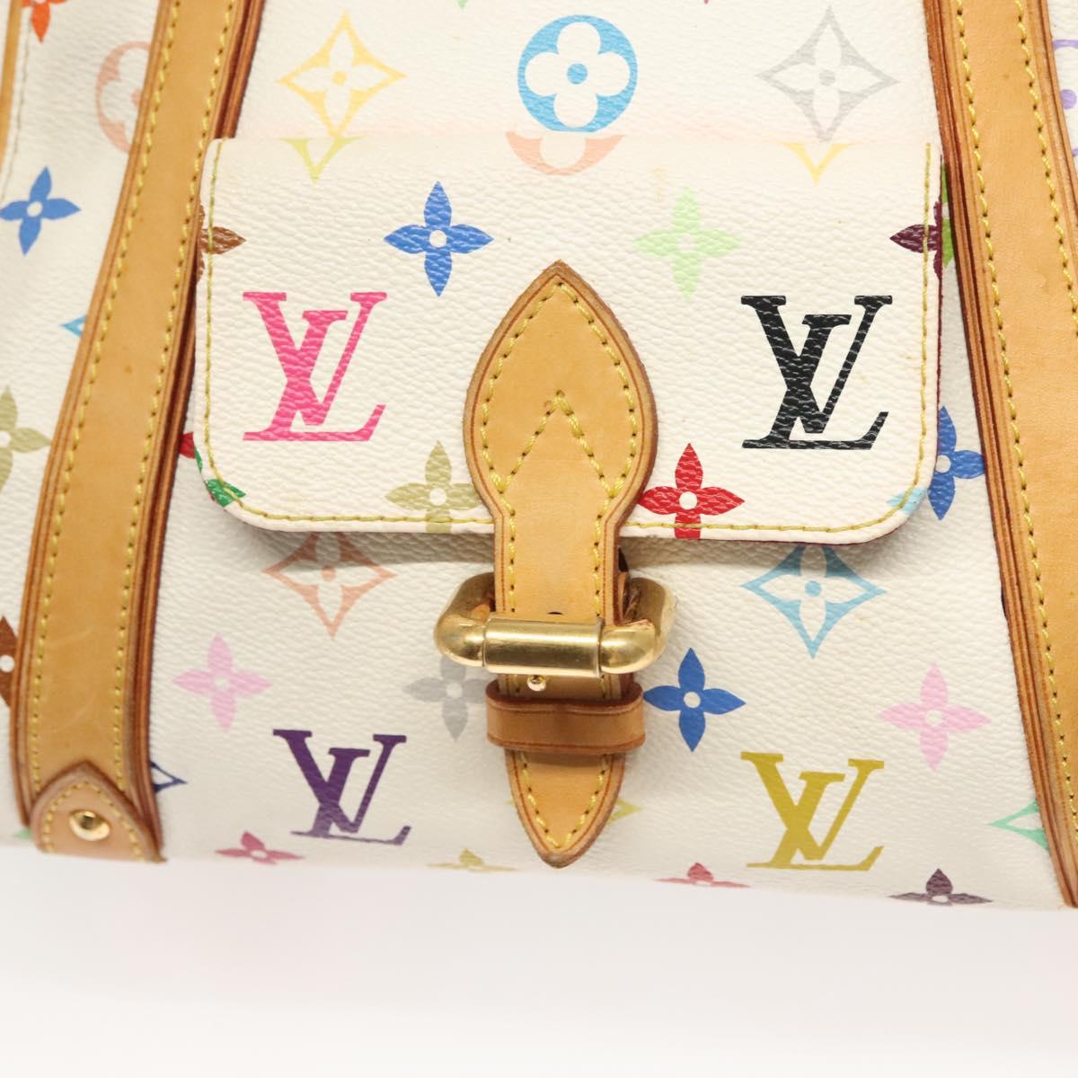 LOUIS VUITTON Monogram Multicolor Priscilla Hand Bag White M40096 LV Auth PP656