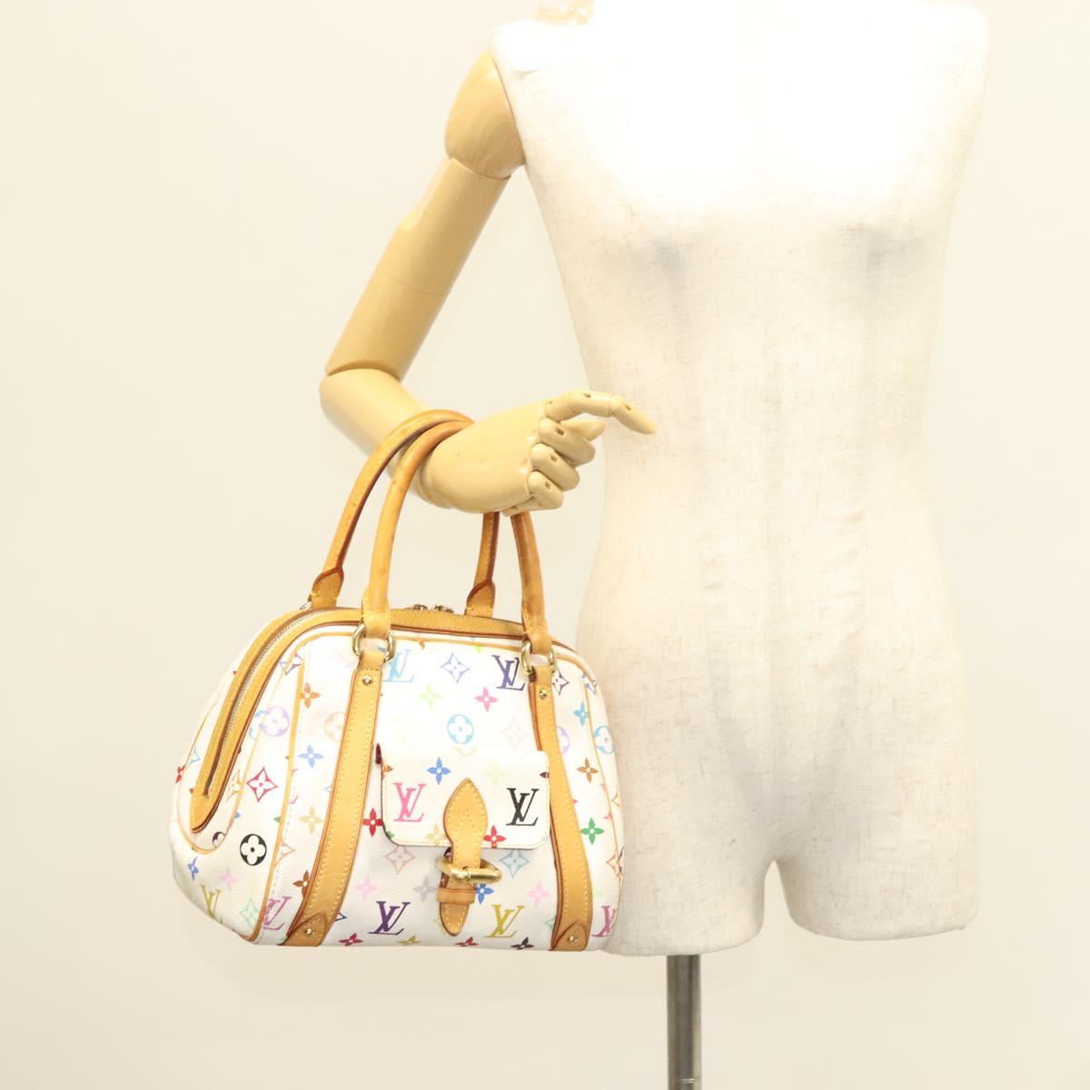 LOUIS VUITTON Monogram Multicolor Priscilla Hand Bag White M40096 LV Auth PP656