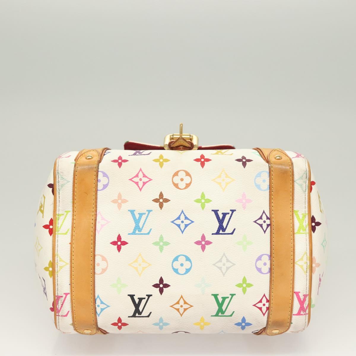 LOUIS VUITTON Monogram Multicolor Priscilla Hand Bag White M40096 LV Auth PP656
