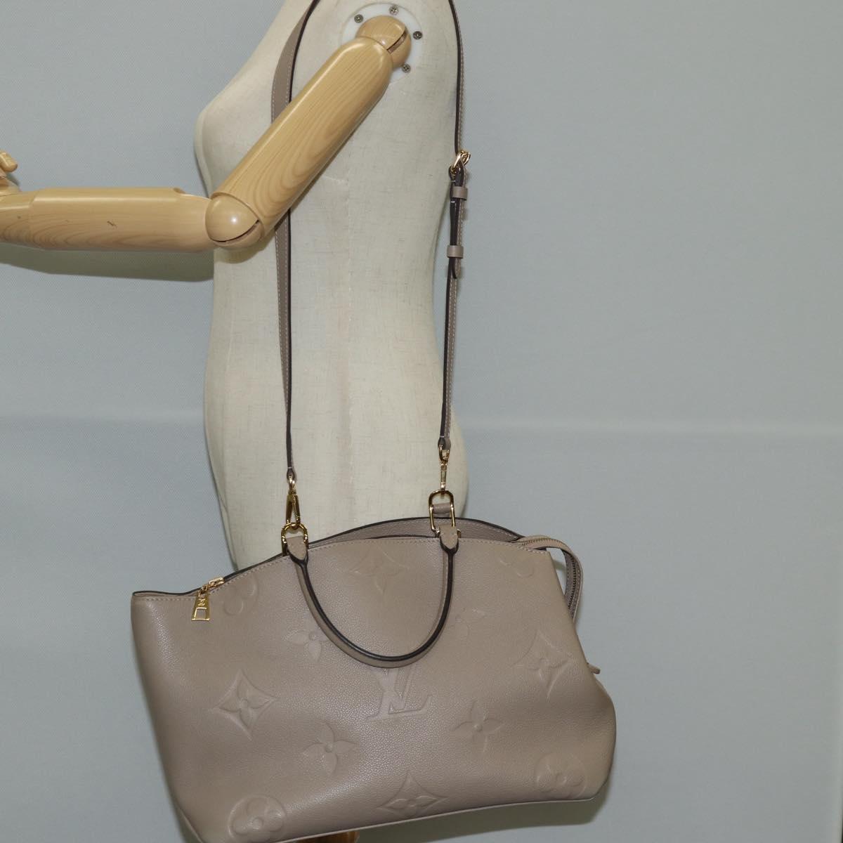 LOUIS VUITTON Monogram Empreinte Grand Palais MM Bag Beige M45833 LV Auth PP672M