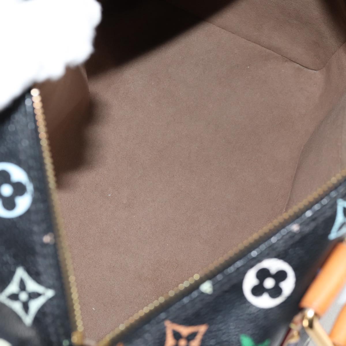 LOUIS VUITTON Monogram Multicolor Speedy 30 Hand Bag Black M92642 LV Auth PP678V