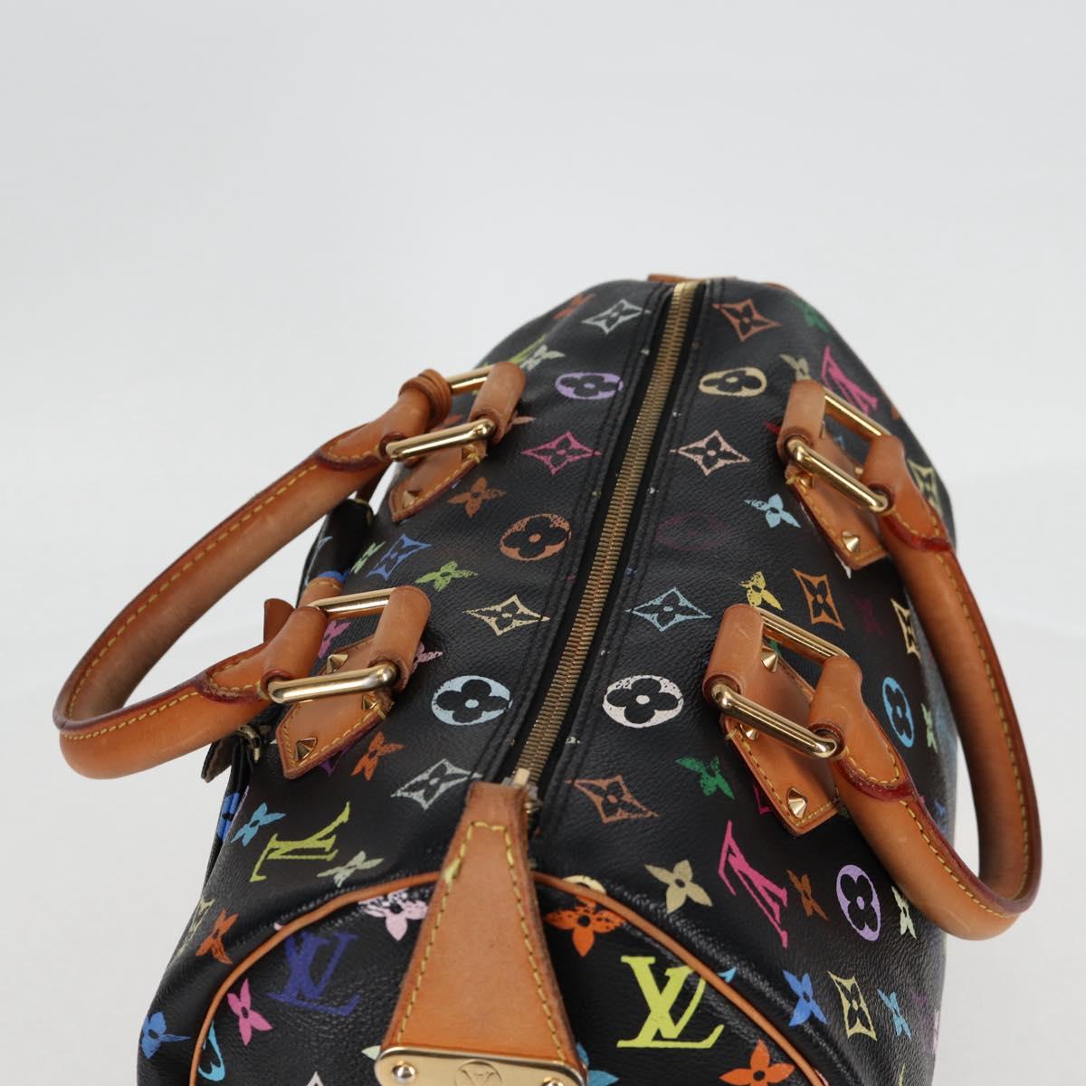 LOUIS VUITTON Monogram Multicolor Speedy 30 Hand Bag Black M92642 LV Auth PP678V