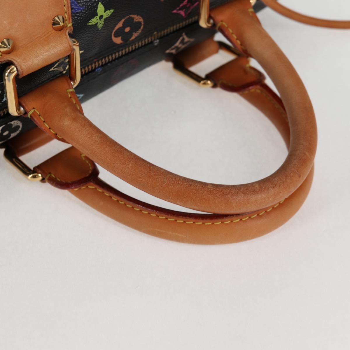 LOUIS VUITTON Monogram Multicolor Speedy 30 Hand Bag Black M92642 LV Auth PP678V
