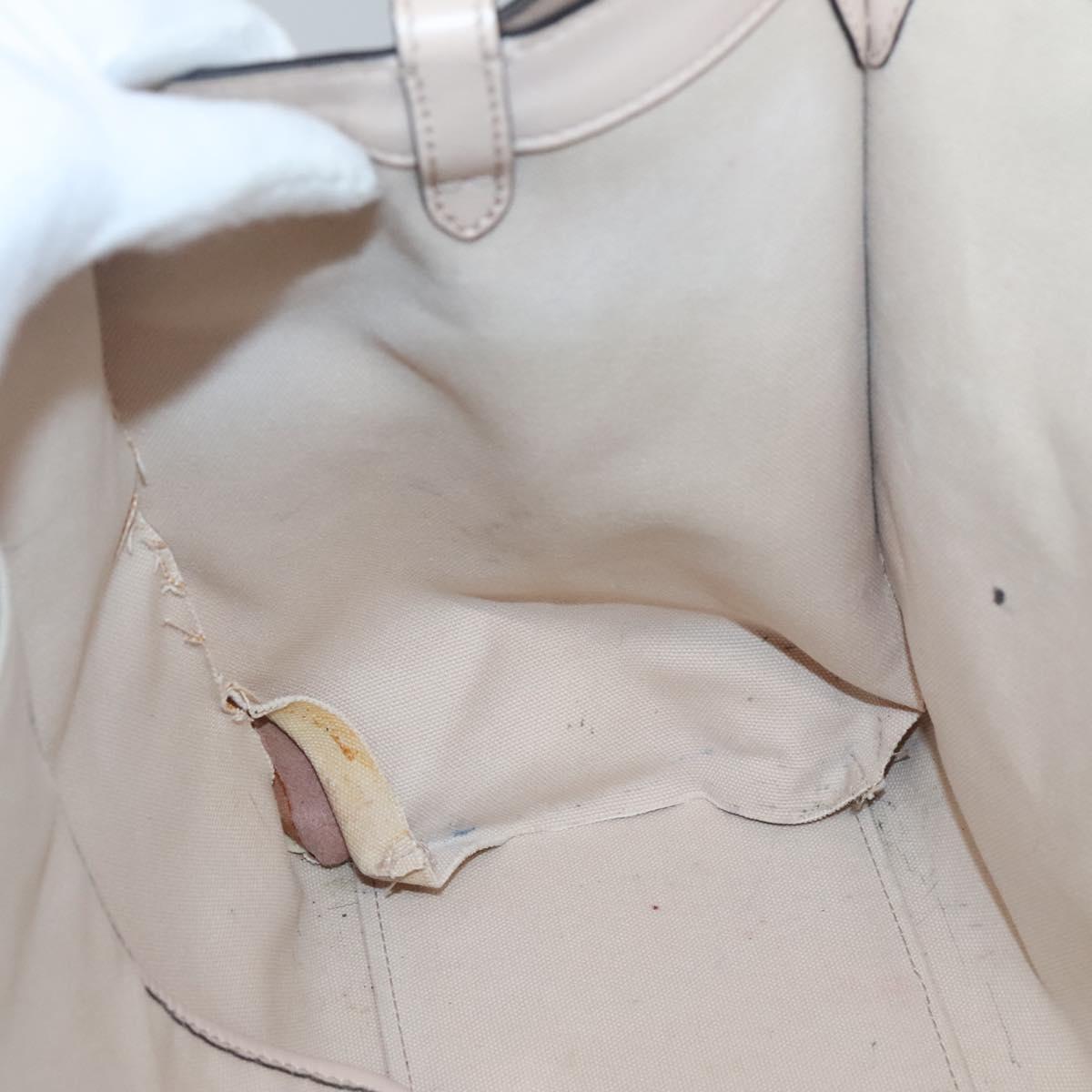 FENDI Zucca Canvas Hand Bag Canvas Leather 2way Beige Gold Auth PP705