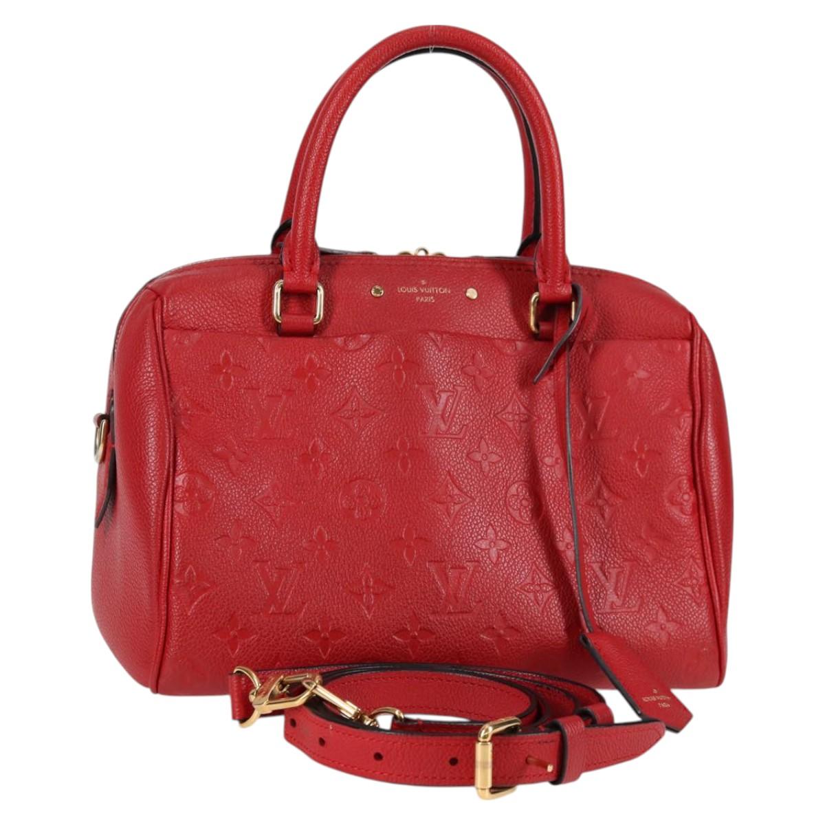 LOUIS VUITTON Empreinte Speedy Bandouliere 25NM Bag Red Slys M42399 Auth PP711M
