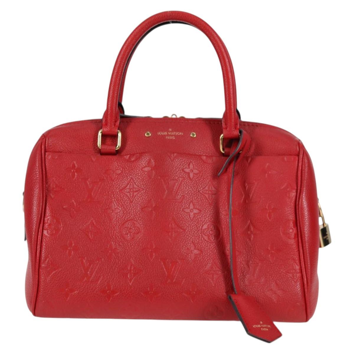 LOUIS VUITTON Empreinte Speedy Bandouliere 25NM Bag Red Slys M42399 Auth PP711M