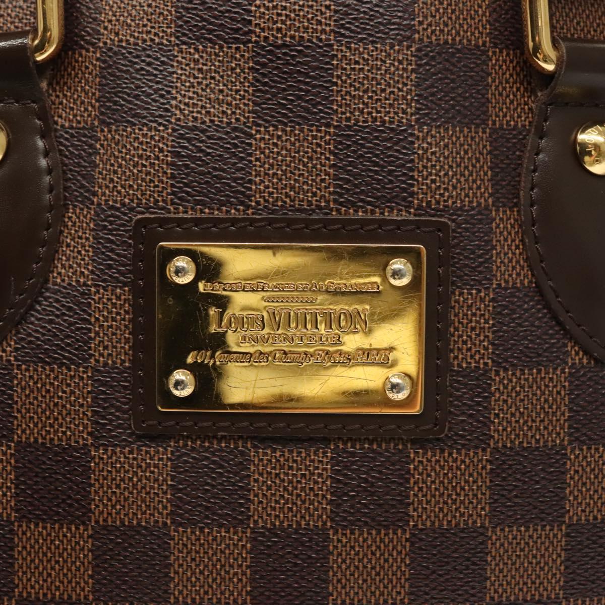 LOUIS VUITTON Damier Ebene Hampstead PM Tote Bag N51205 LV Auth PP715