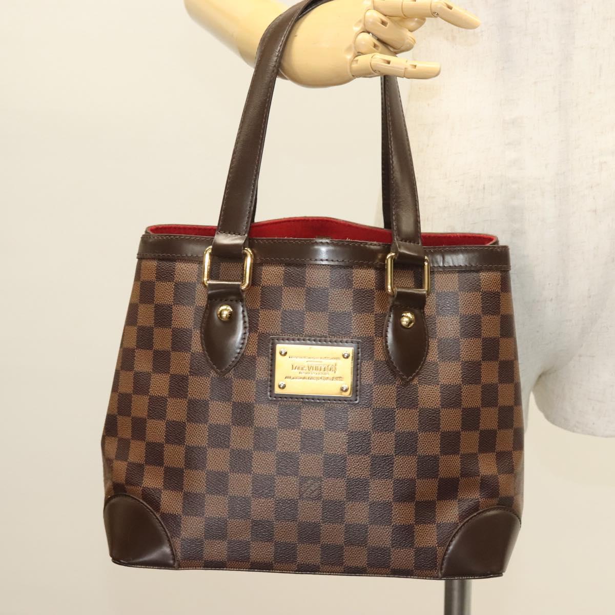 LOUIS VUITTON Damier Ebene Hampstead PM Tote Bag N51205 LV Auth PP715