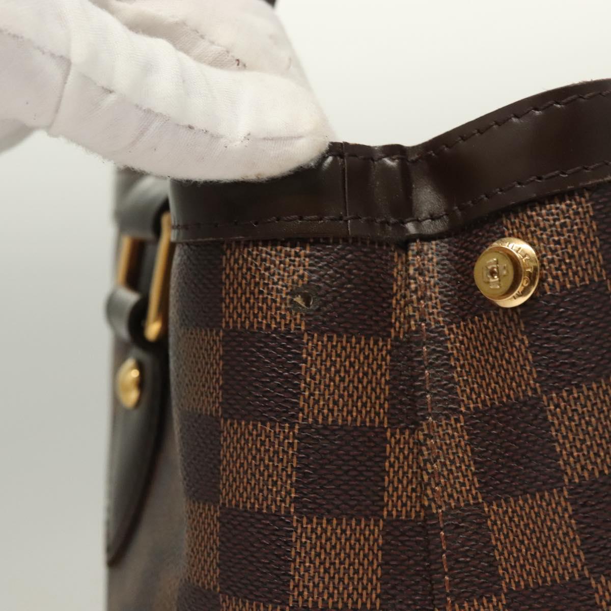 LOUIS VUITTON Damier Ebene Hampstead PM Tote Bag N51205 LV Auth PP715