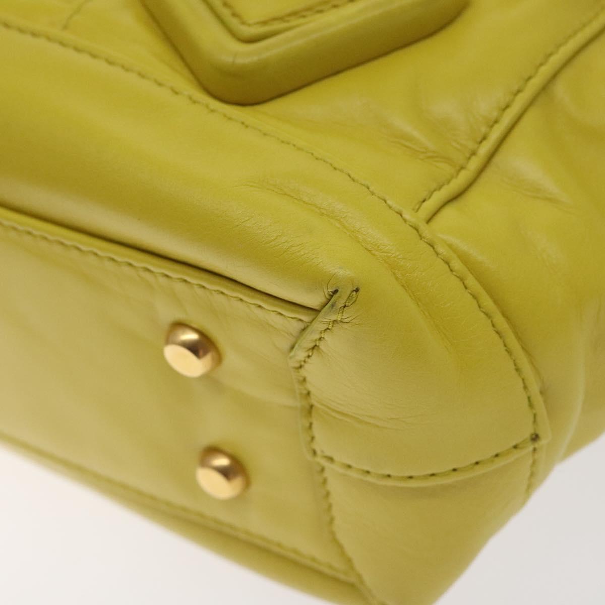 BOTTEGA VENETA INTRECCIATO Shoulder Bag Leather Yellow gold Auth PP721