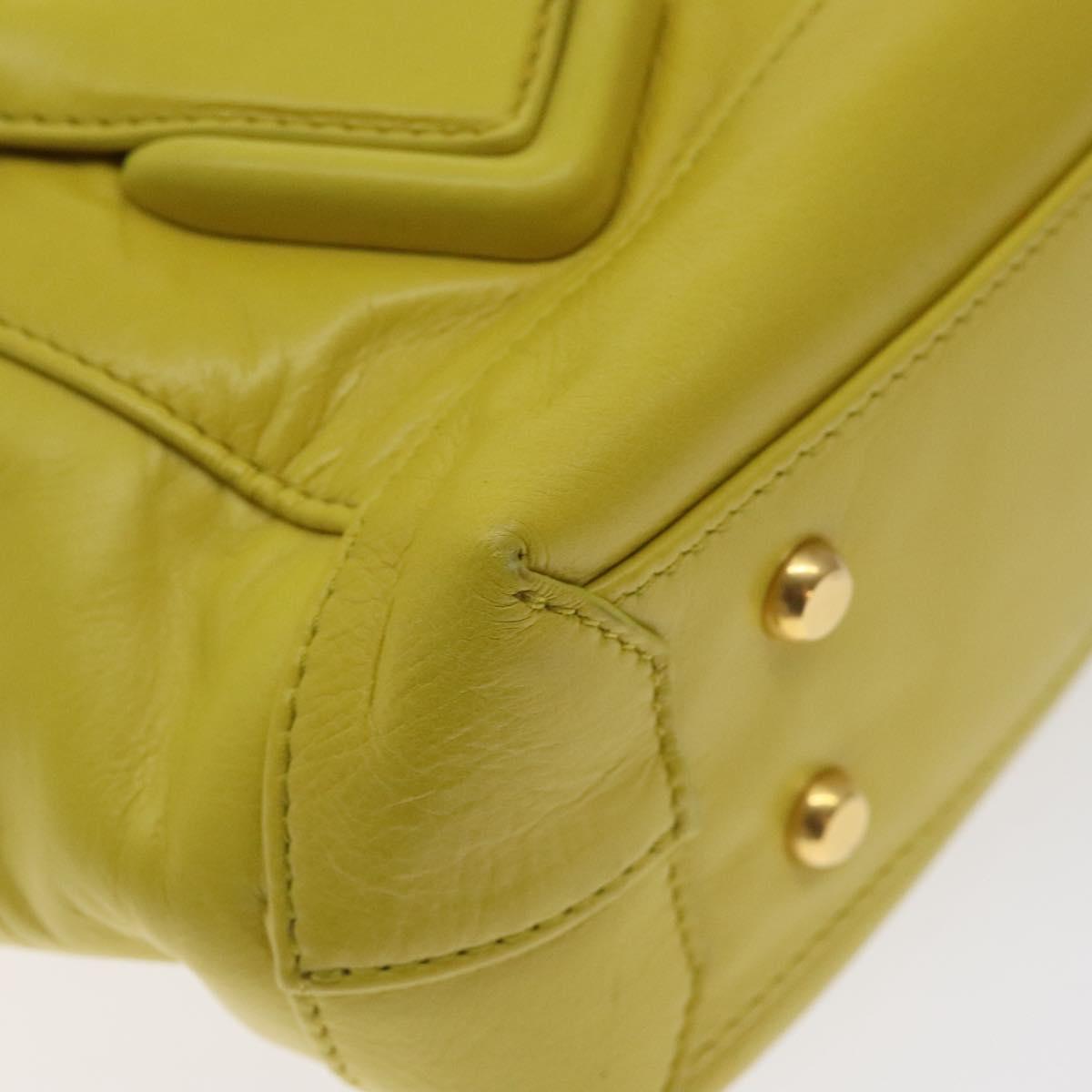 BOTTEGA VENETA INTRECCIATO Shoulder Bag Leather Yellow gold Auth PP721
