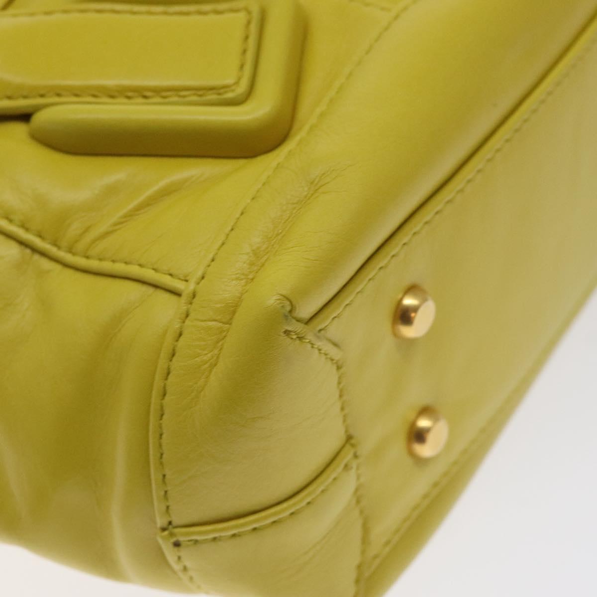 BOTTEGA VENETA INTRECCIATO Shoulder Bag Leather Yellow gold Auth PP721