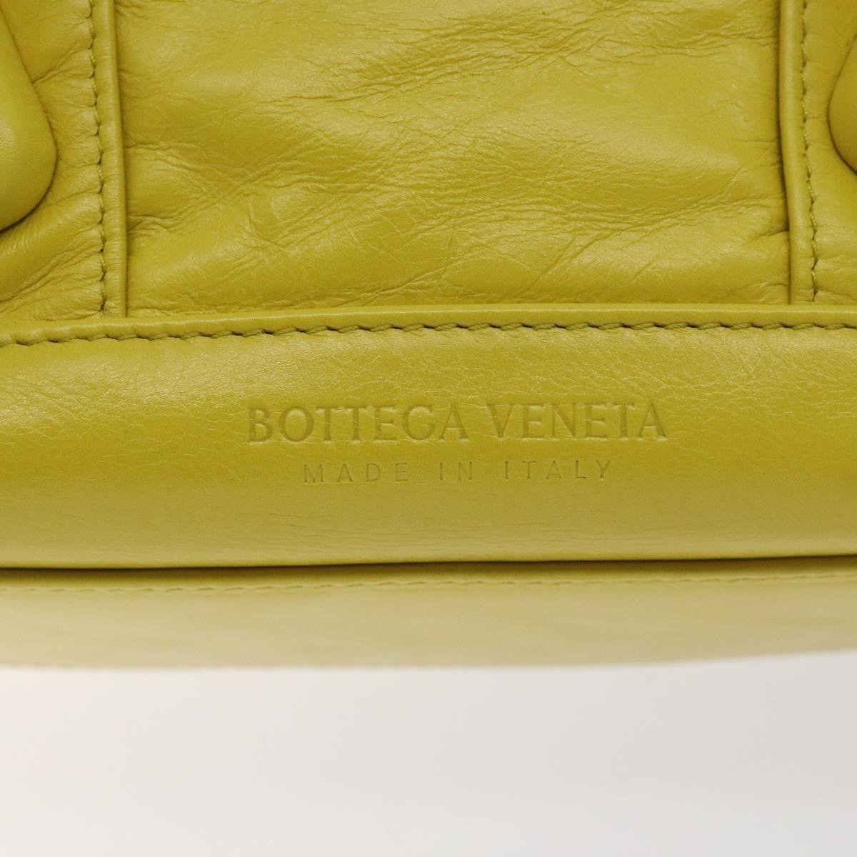 BOTTEGA VENETA INTRECCIATO Shoulder Bag Leather Yellow gold Auth PP721
