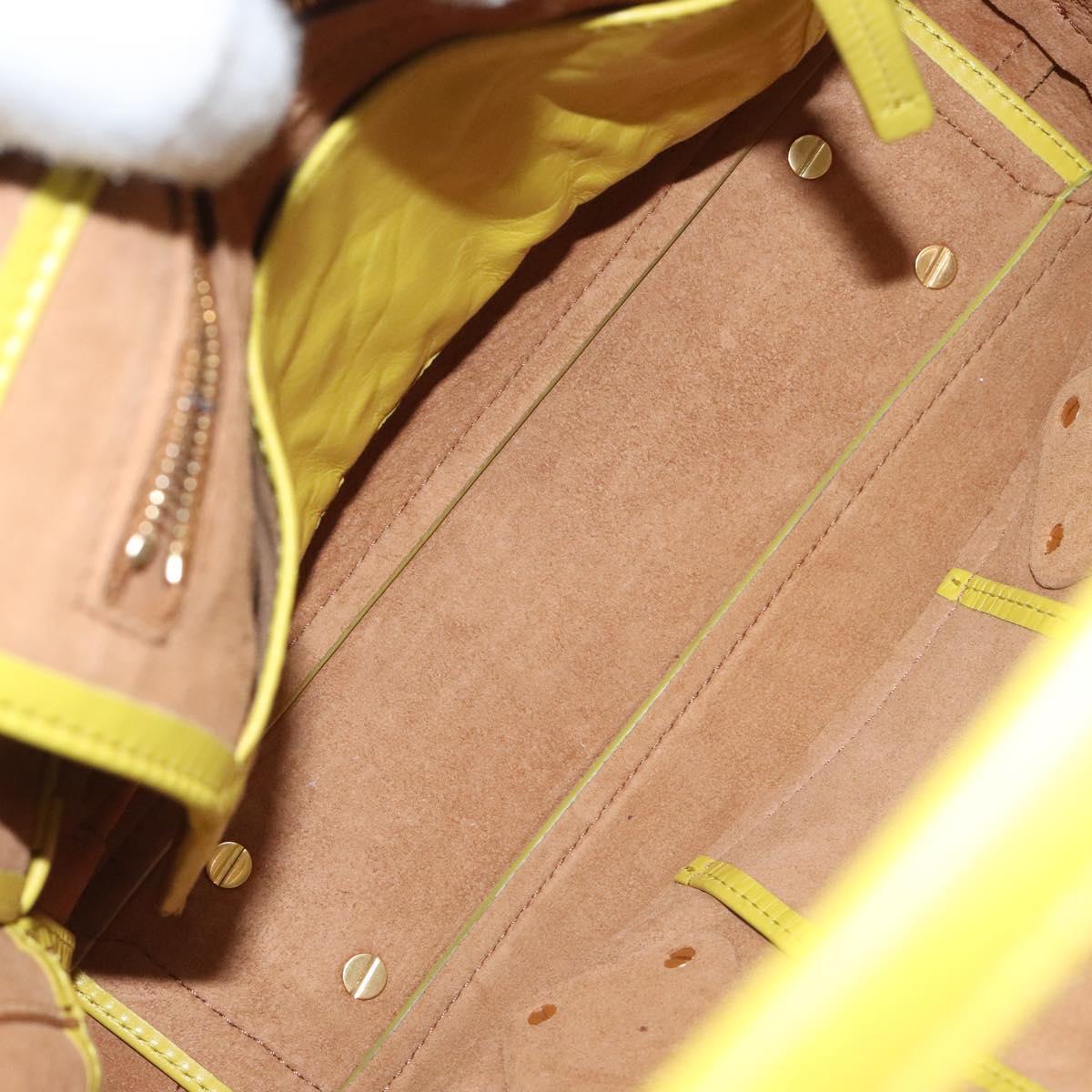 BOTTEGA VENETA INTRECCIATO Shoulder Bag Leather Yellow gold Auth PP721
