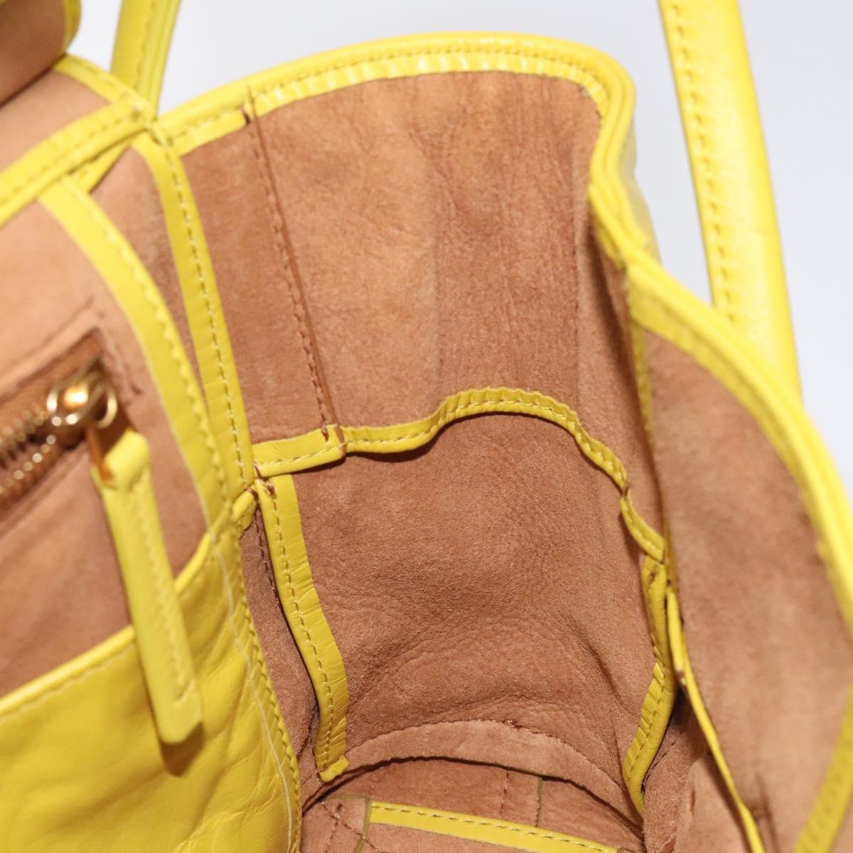 BOTTEGA VENETA INTRECCIATO Shoulder Bag Leather Yellow gold Auth PP721