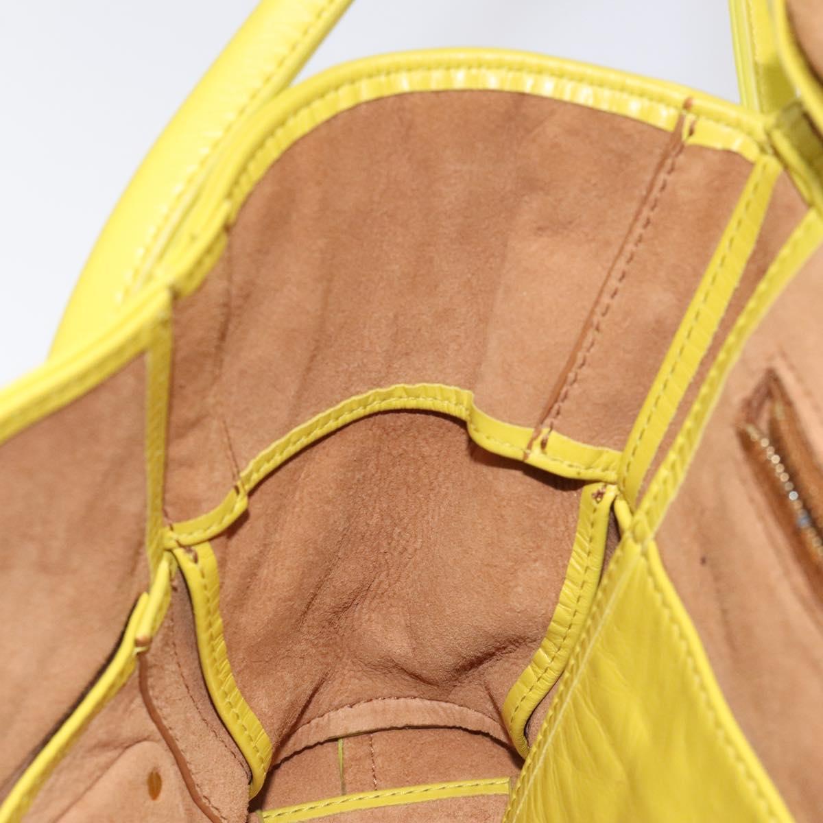 BOTTEGA VENETA INTRECCIATO Shoulder Bag Leather Yellow gold Auth PP721