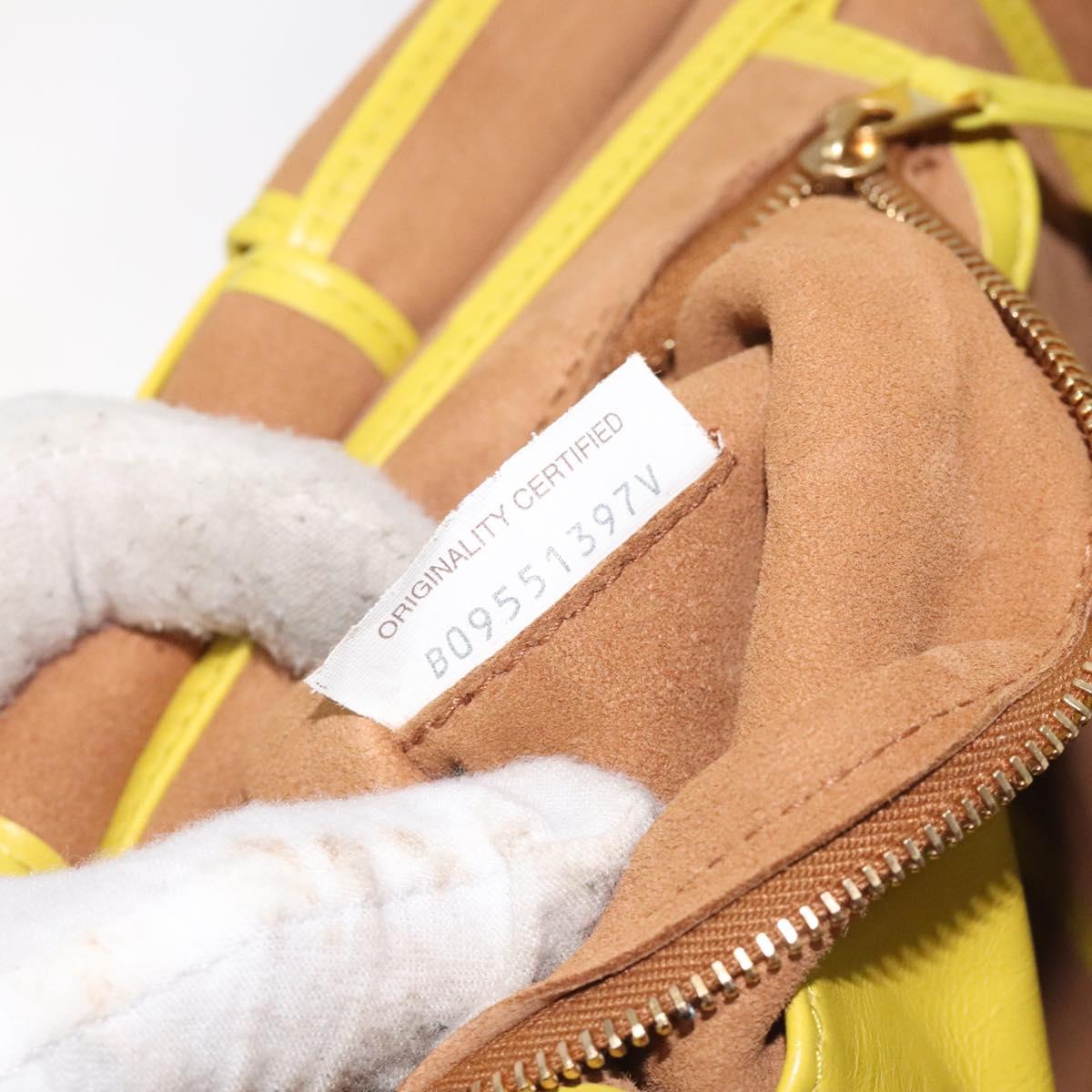 BOTTEGA VENETA INTRECCIATO Shoulder Bag Leather Yellow gold Auth PP721