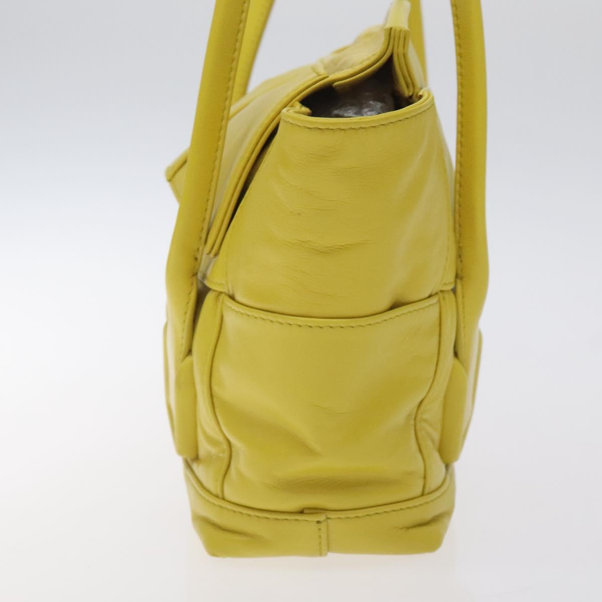 BOTTEGA VENETA INTRECCIATO Shoulder Bag Leather Yellow gold Auth PP721