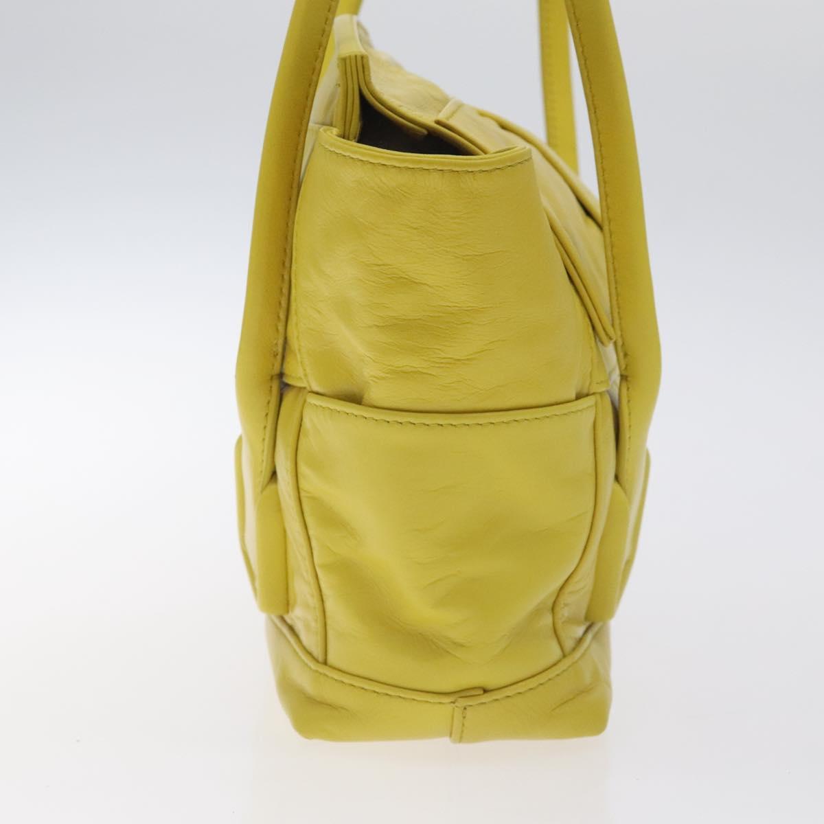 BOTTEGA VENETA INTRECCIATO Shoulder Bag Leather Yellow gold Auth PP721