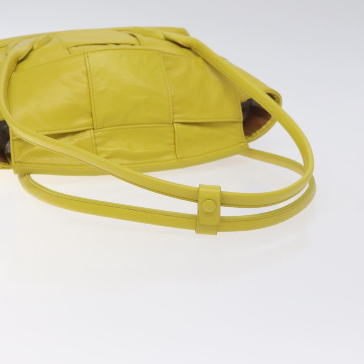 BOTTEGA VENETA INTRECCIATO Shoulder Bag Leather Yellow gold Auth PP721